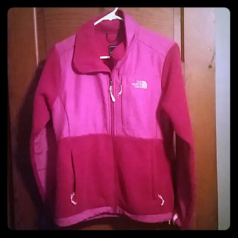 Pink and Orange North Face Fleece